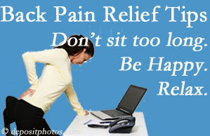 Aaron Chiropractic Clinic reminds you to not sit too long to keep back pain at bay!