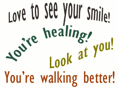 Use positive words to support your Fort Wayne loved one as he/she gets chiropractic care for relief.