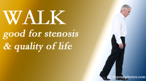 Aaron Chiropractic Clinic encourages walking and guideline-recommended non-drug therapy for spinal stenosis, decrease of its pain, and improvement in walking.
