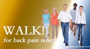 Aaron Chiropractic Clinic urges Fort Wayne back pain sufferers to walk to lessen back pain and related pain.