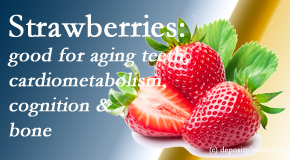 Aaron Chiropractic Clinic shares recent studies about the benefits of strawberries for aging teeth, bone, cognition and cardiometabolism.