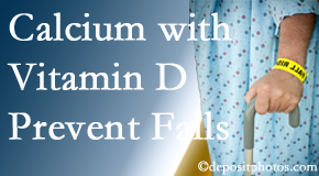 Calcium and vitamin D supplementation may be suggested to Fort Wayne chiropractic patients who are at risk of falling.