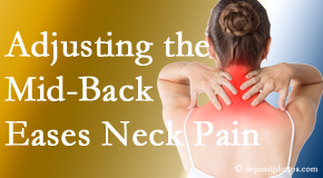 Aaron Chiropractic Clinic appreciates the whole spine and that treating one section of the spine (thoracic) eases pain in another (cervical)!