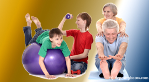 Fort Wayne exercise image of young and older people as part of chiropractic plan
