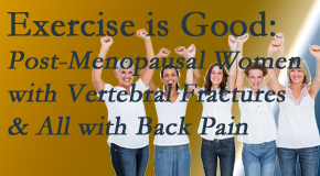 Aaron Chiropractic Clinic encourages simple yet enjoyable exercises for post-menopausal women with vertebral fractures and back pain sufferers. 
