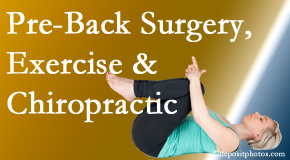 Aaron Chiropractic Clinic offers beneficial pre-back surgery chiropractic care and exercise to physically prepare for and possibly avoid back surgery.