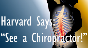 Fort Wayne chiropractic for back pain relief urged by Harvard