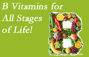 Aaron Chiropractic Clinic suggests a check of your B vitamin status for overall health throughout life.