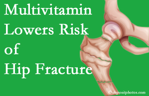 Fort Wayne hip fracture risk is decreased by multivitamin supplementation.